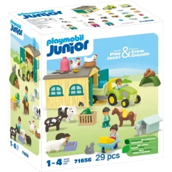 Playmobil Ferme avec Tracteur Junior 71656^ La Ferme Et L'Univers Agricole|Les Figurines Interactives Et À Fonction