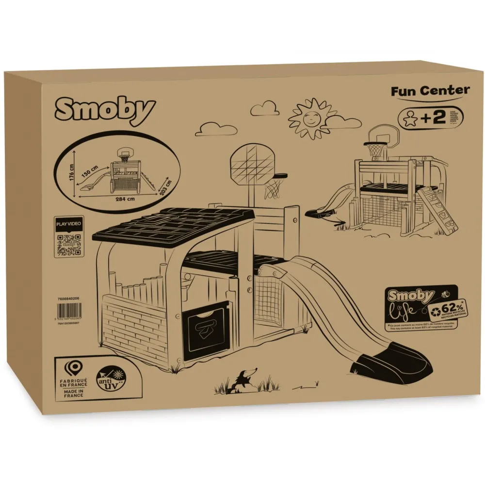 Smoby Fun center life^ Maisons, Toboggans Et Jeux D'Extérieur