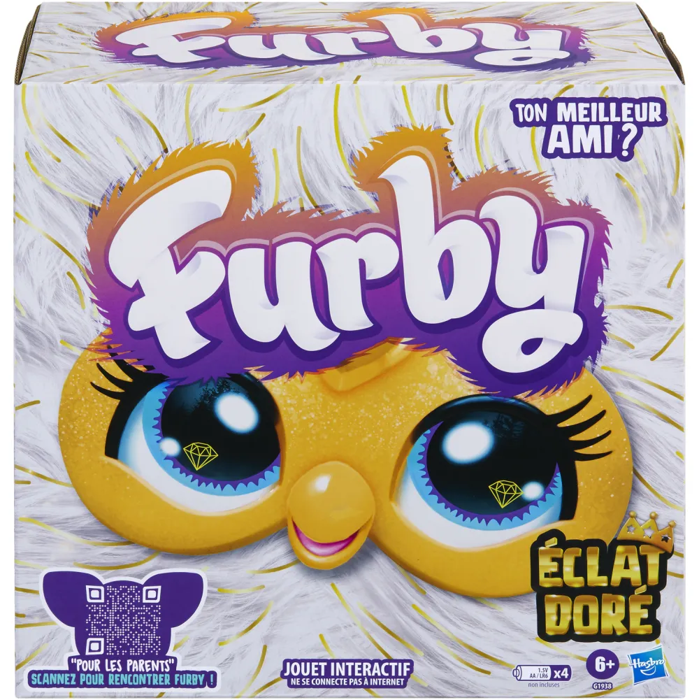 Hasbro Furby éclat doré^ Peluches Électroniques Interactives