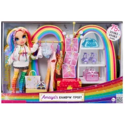 MGA Garde robe arc en ciel avec poupée Rainbow High^ Poupées Mannequins