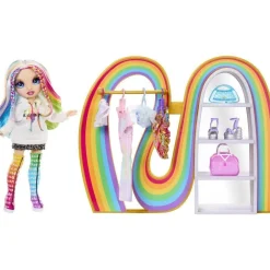 MGA Garde robe arc en ciel avec poupée Rainbow High^ Poupées Mannequins