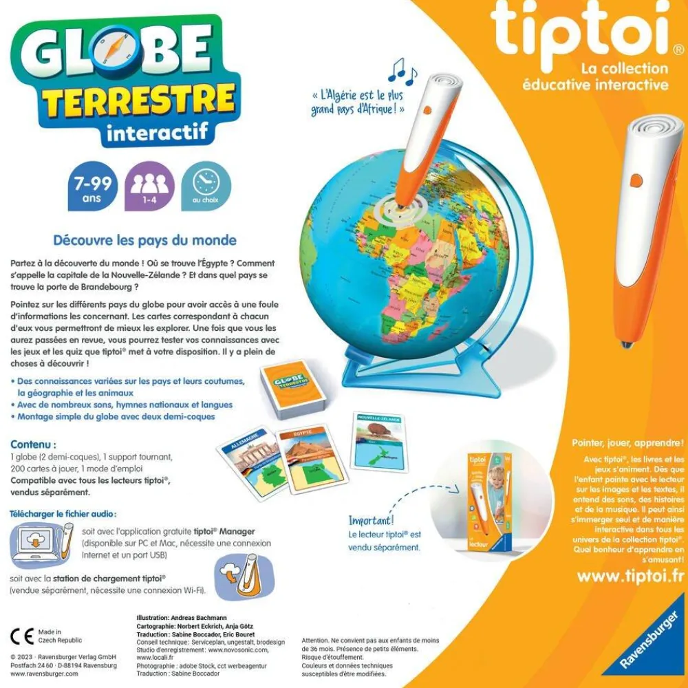 Ravensburger Globe terrestre interactif Tip Toi^ Stylos Interactifs