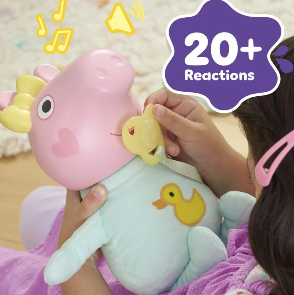 Hasbro Gros câlins Evie - Petite sœur de Peppa Pig^ Peluches Électroniques Interactives