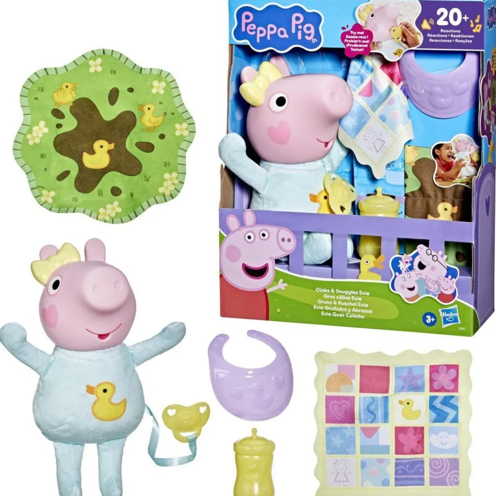 Hasbro Gros câlins Evie - Petite sœur de Peppa Pig^ Peluches Électroniques Interactives