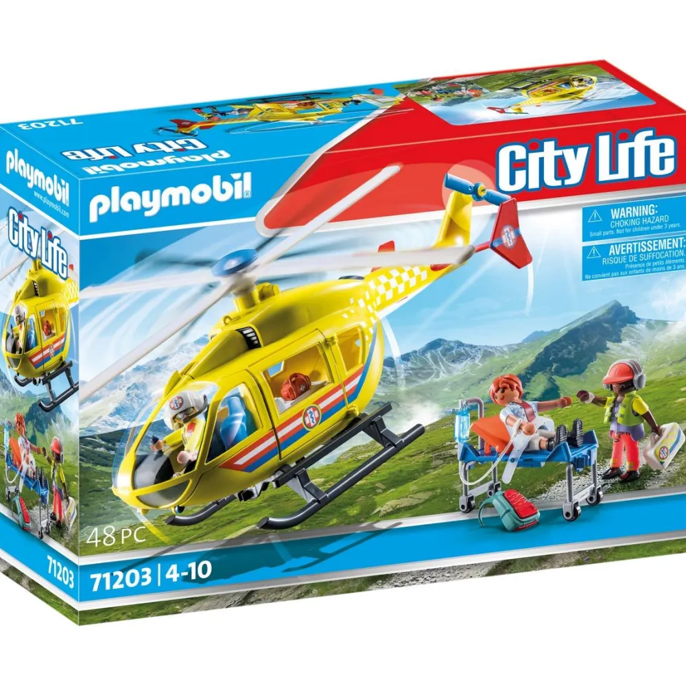 Playmobil Hélicoptère de secours City Life 71203^ La Ville, La Police Et Les Secours