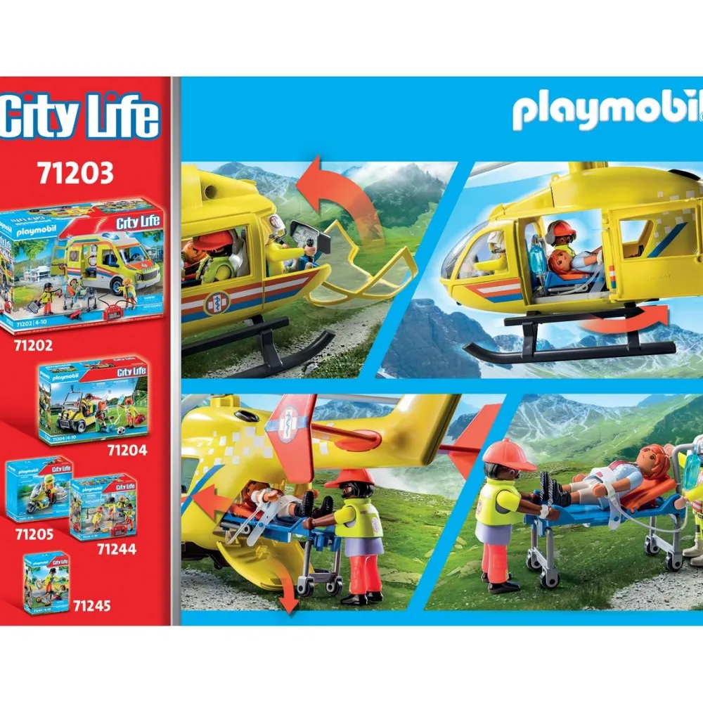 Playmobil Hélicoptère de secours City Life 71203^ La Ville, La Police Et Les Secours