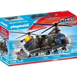 Playmobil Hélicoptère des Forces spéciales City Action 71149^ La Ville, La Police Et Les Secours