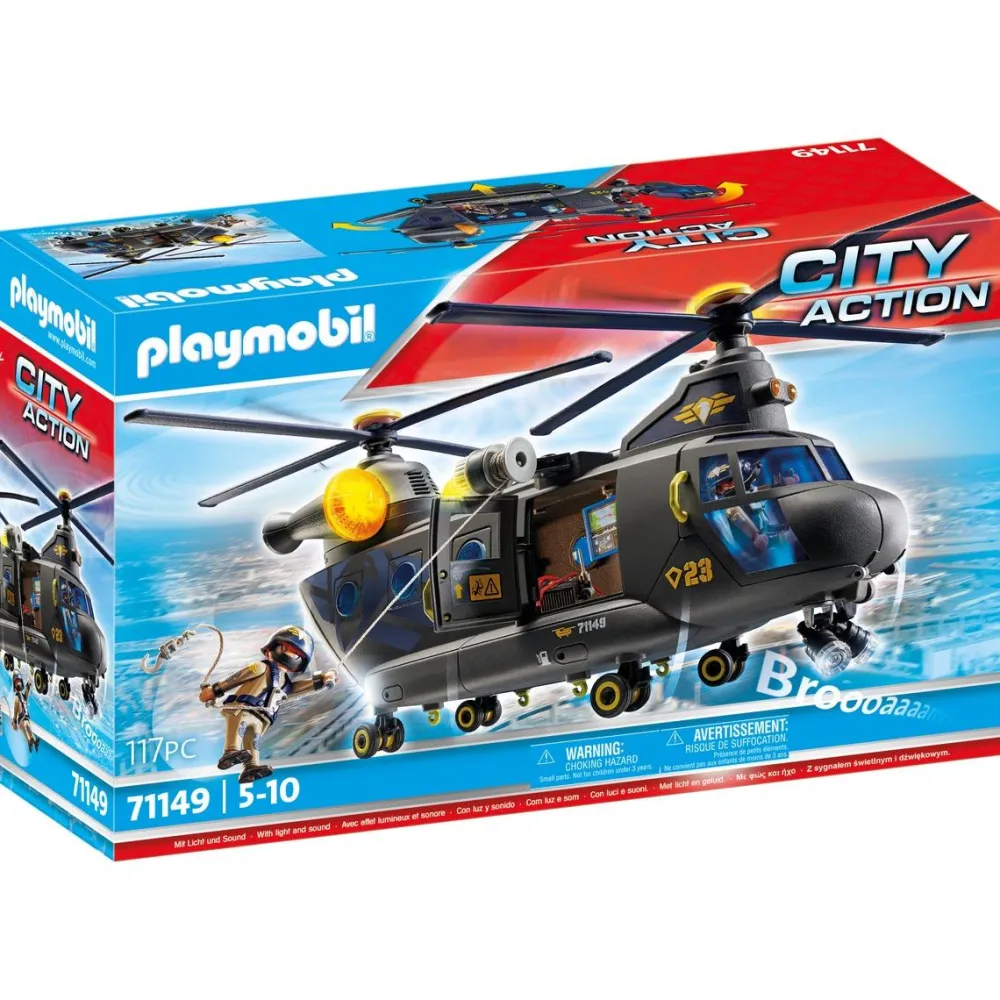 Playmobil Hélicoptère des Forces spéciales City Action 71149^ La Ville, La Police Et Les Secours