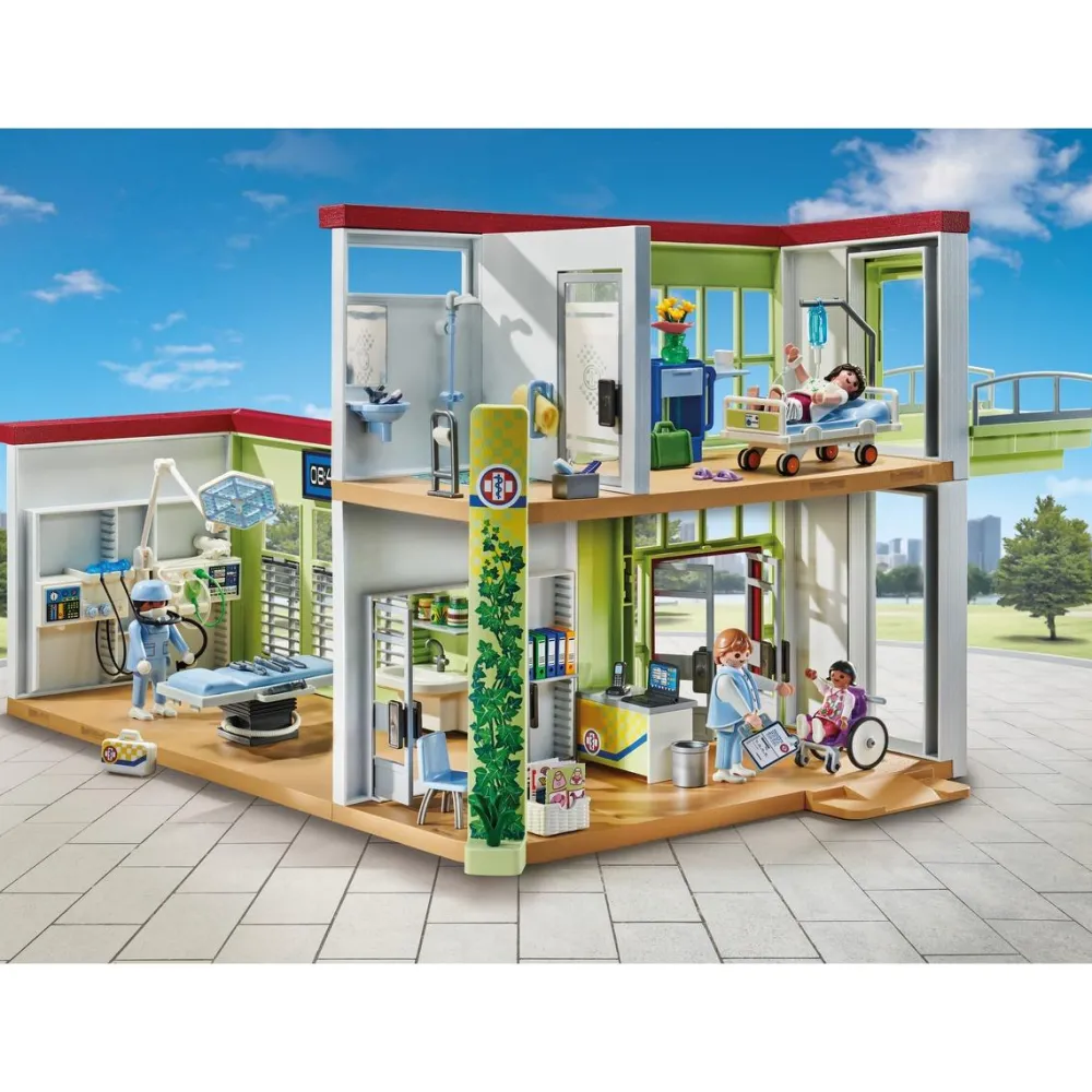 Playmobil Hôpital aménagé avec toit végétal Action Heroes 71615^ La Ville, La Police Et Les Secours
