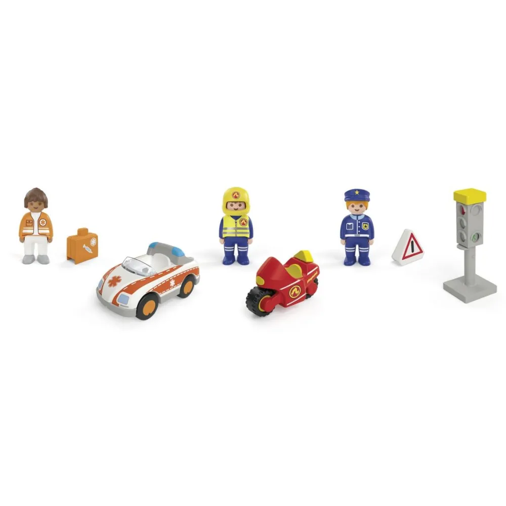 Playmobil Héros du quotidien Junior 71692^ La Ville, La Police Et Les Secours