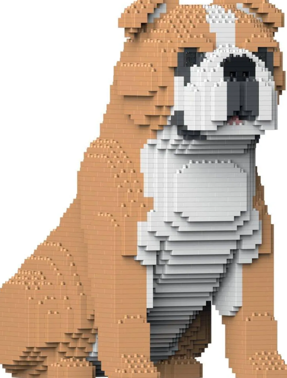 Jekca Jecka Blocs De Construction - Chien Bulldog Anglais 4 En 1 Beige Standard^ Ferme, Univers Agricoles Et Animaux