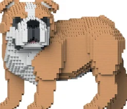 Jekca Jecka Blocs De Construction - Chien Bulldog Anglais 4 En 1 Beige Standard^ Ferme, Univers Agricoles Et Animaux