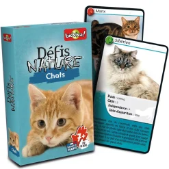 Bioviva Jeu de cartes Défis Nature - Chats^ Jeux De Voyage|Quiz Et Devinettes