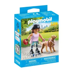 Playmobil Jeune fille rolleuse avec Retriever MY LIFE 71739^ Le Sport, Les Loisirs Et Les Vacances