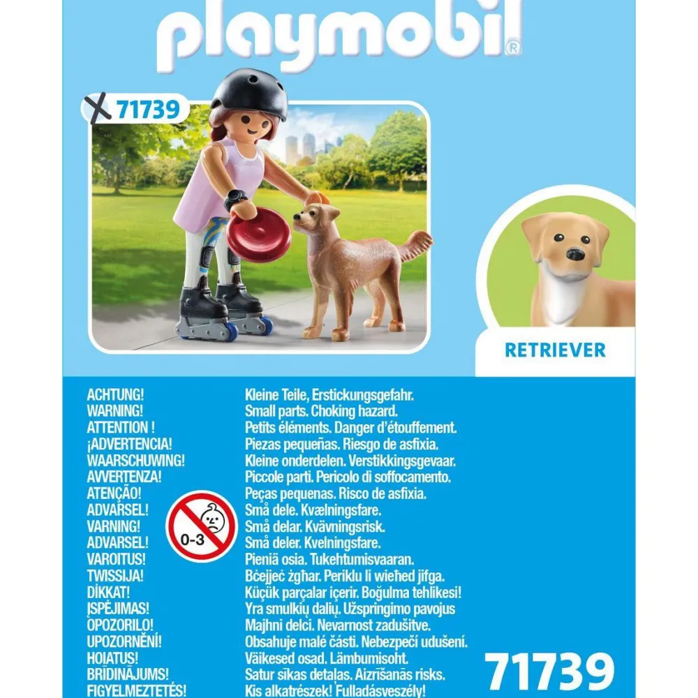 Playmobil Jeune fille rolleuse avec Retriever MY LIFE 71739^ Le Sport, Les Loisirs Et Les Vacances