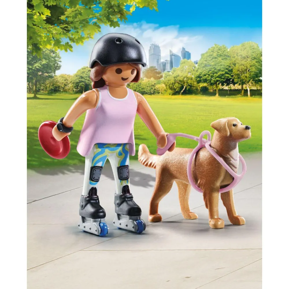 Playmobil Jeune fille rolleuse avec Retriever MY LIFE 71739^ Le Sport, Les Loisirs Et Les Vacances