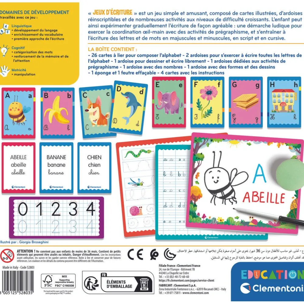 Clementoni Jeux d'écriture^ Apprentissage Des Lettres Et Écritures