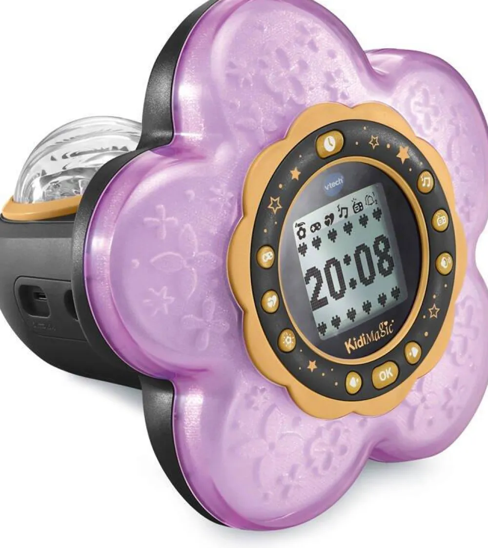 Varta Kidimagic Galaxy Light Violet, Radio-réveil Magique 9 en 1 en forme de fleur^ Réveils