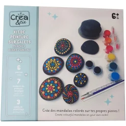 CREA & CIE Kit de peinture mandala sur galets^ Peinture