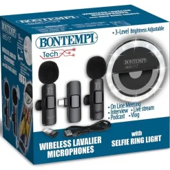 Bontempi Kit réseau sociaux avec microphone cravate et anneau lumineux^ High Tech Et Multimédia