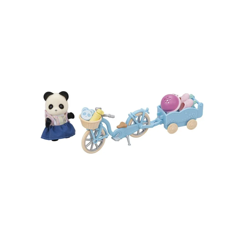 Sylvanian Families La fille panda, son vélo et sa remorque - 5652^ Mini-Univers