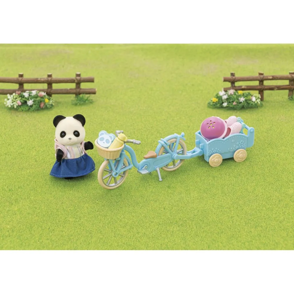 Sylvanian Families La fille panda, son vélo et sa remorque - 5652^ Mini-Univers