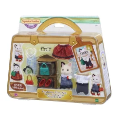 Sylvanian Families La valisette de mode et grande sœur chat bicolore - 5462^ Mini-Univers
