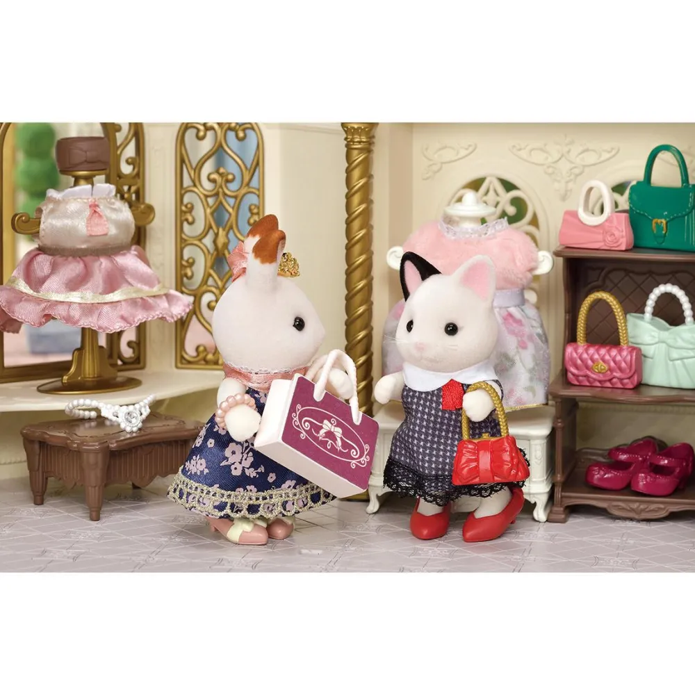 Sylvanian Families La valisette de mode et grande sœur chat bicolore - 5462^ Mini-Univers