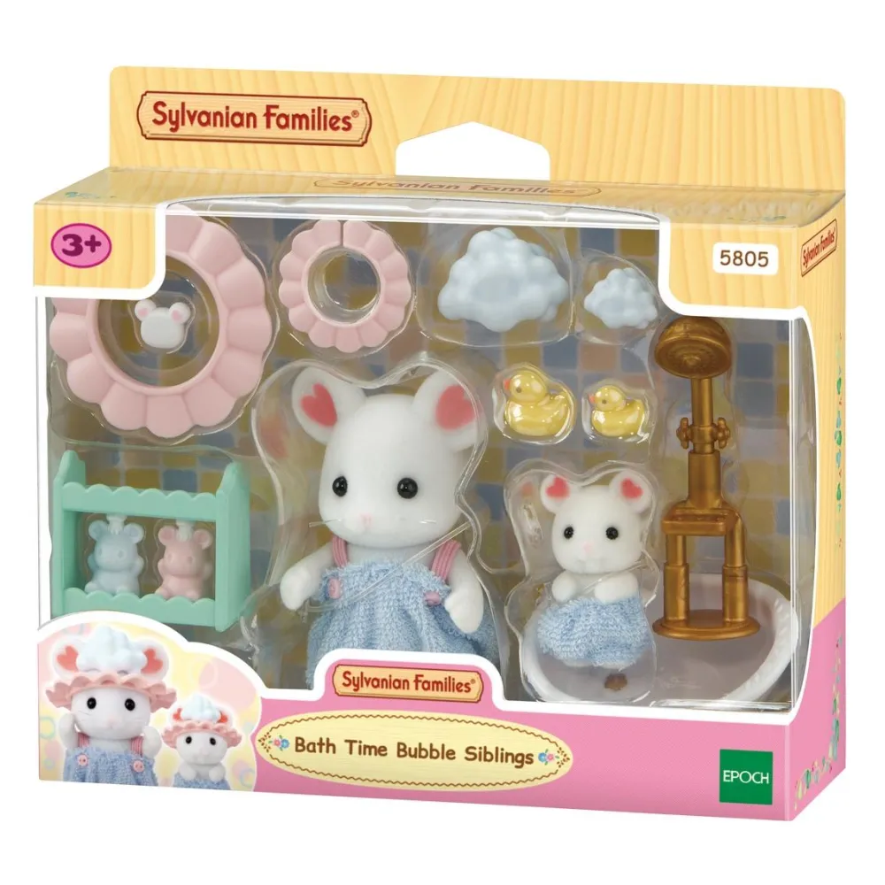 Sylvanian Families Le bain des frères souris marshmallow 5805^ Mini-Univers