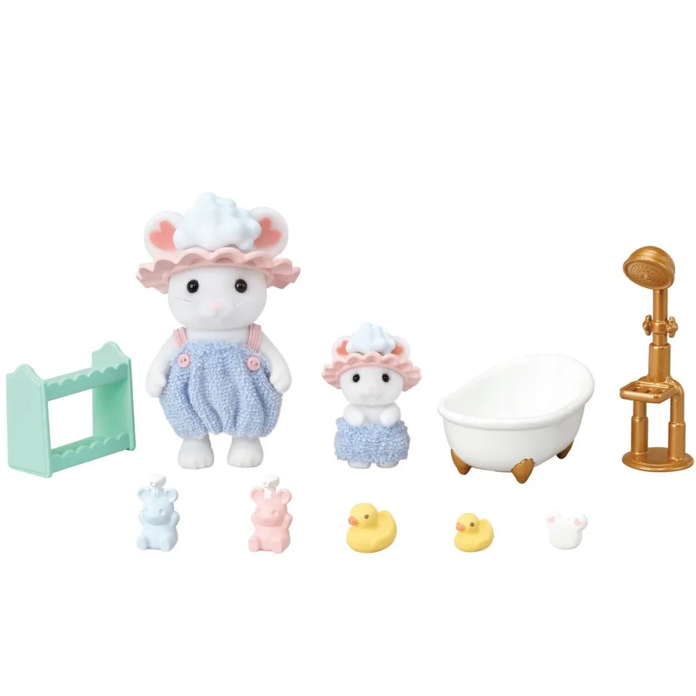 Sylvanian Families Le bain des frères souris marshmallow 5805^ Mini-Univers