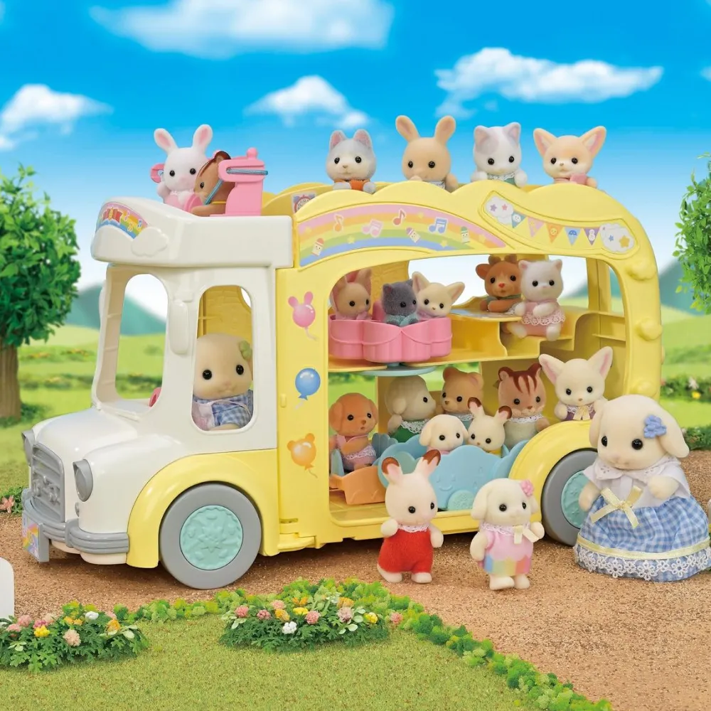 Sylvanian Families Le bus et sa cour de récréation 5744^ Mini-Univers