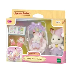 Sylvanian Families Le coucher des sœurs lapin chocolat 5806^ Mini-Univers
