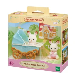 Sylvanian Families Les Jumeaux lapin chocolat et poussette double - 5432^ Mini-Univers|Les Héros Et Personnages