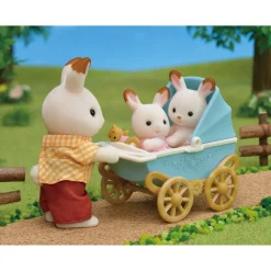 Sylvanian Families Les Jumeaux lapin chocolat et poussette double - 5432^ Mini-Univers|Les Héros Et Personnages
