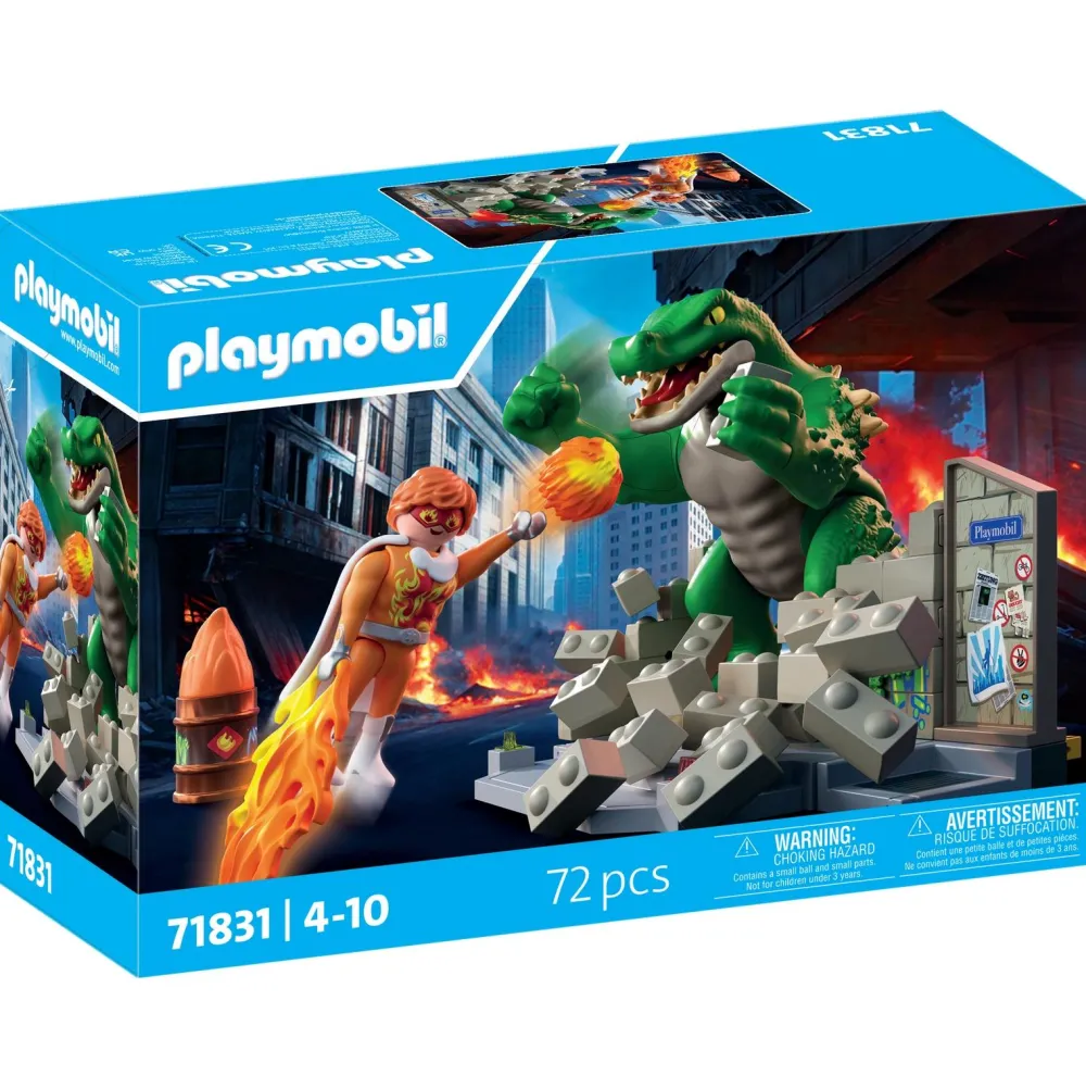 Playmobil Les super-héros contre le lézard géant Heroes 71831^ Les Monstres, Les Robots Et La Science-Fiction