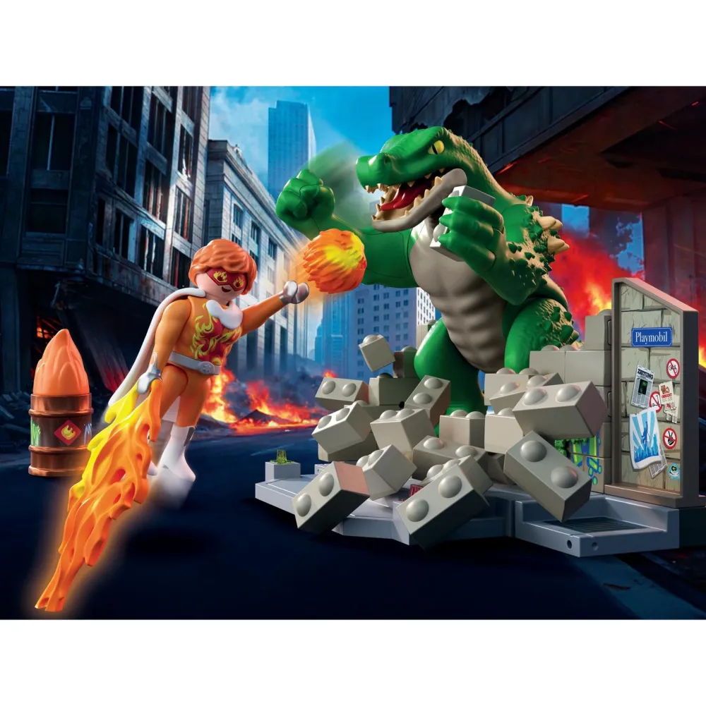 Playmobil Les super-héros contre le lézard géant Heroes 71831^ Les Monstres, Les Robots Et La Science-Fiction