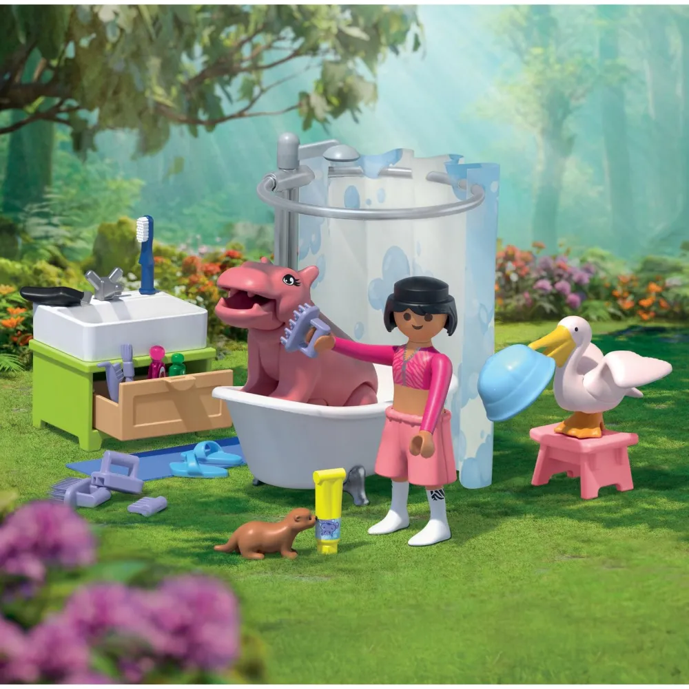 Playmobil L'heure du bain des animaux Animals & Friends 71950^ Les Animaux