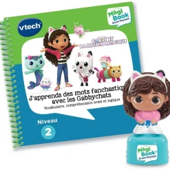 VTech Livre éducatif Magibook J'apprends des mots fantastiques avec les Gabbychats - Gabby et la maison magique^ Stylos Interactifs