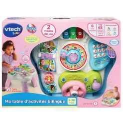 Varta Ma table d'activités bilingue rose^ Apprentissages Des Chiffres Et Calculs|Apprentissage Des Lettres Et Écritures