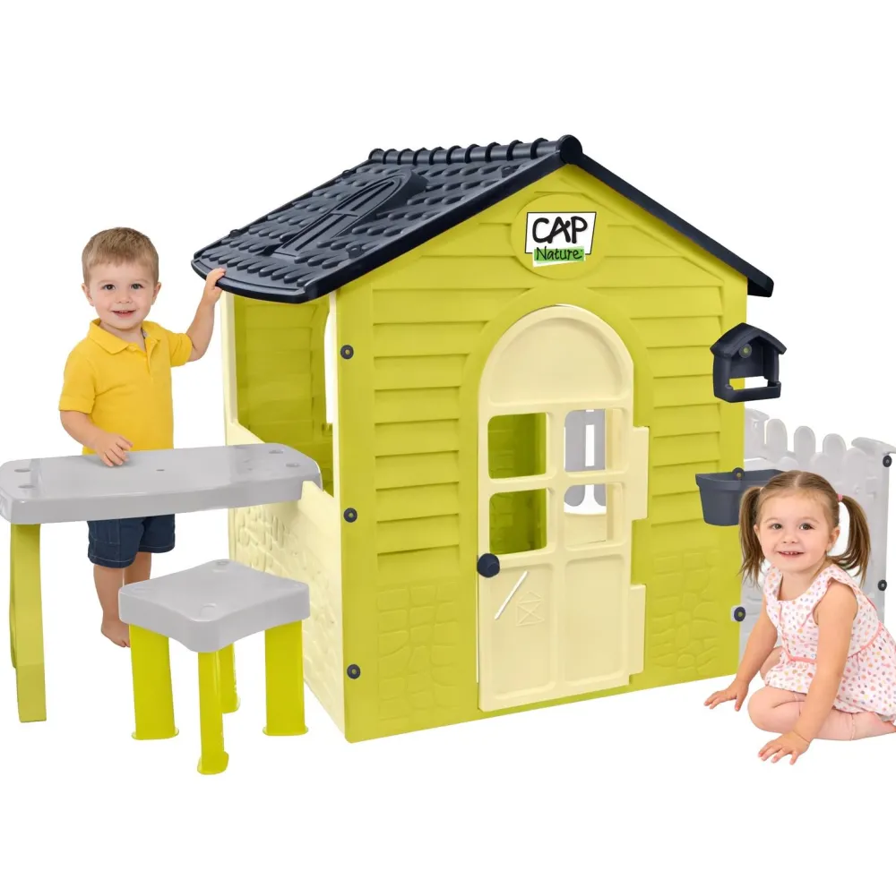 CAP Maison de jardin avec table Nature^ Maisons, Toboggans Et Jeux D'Extérieur