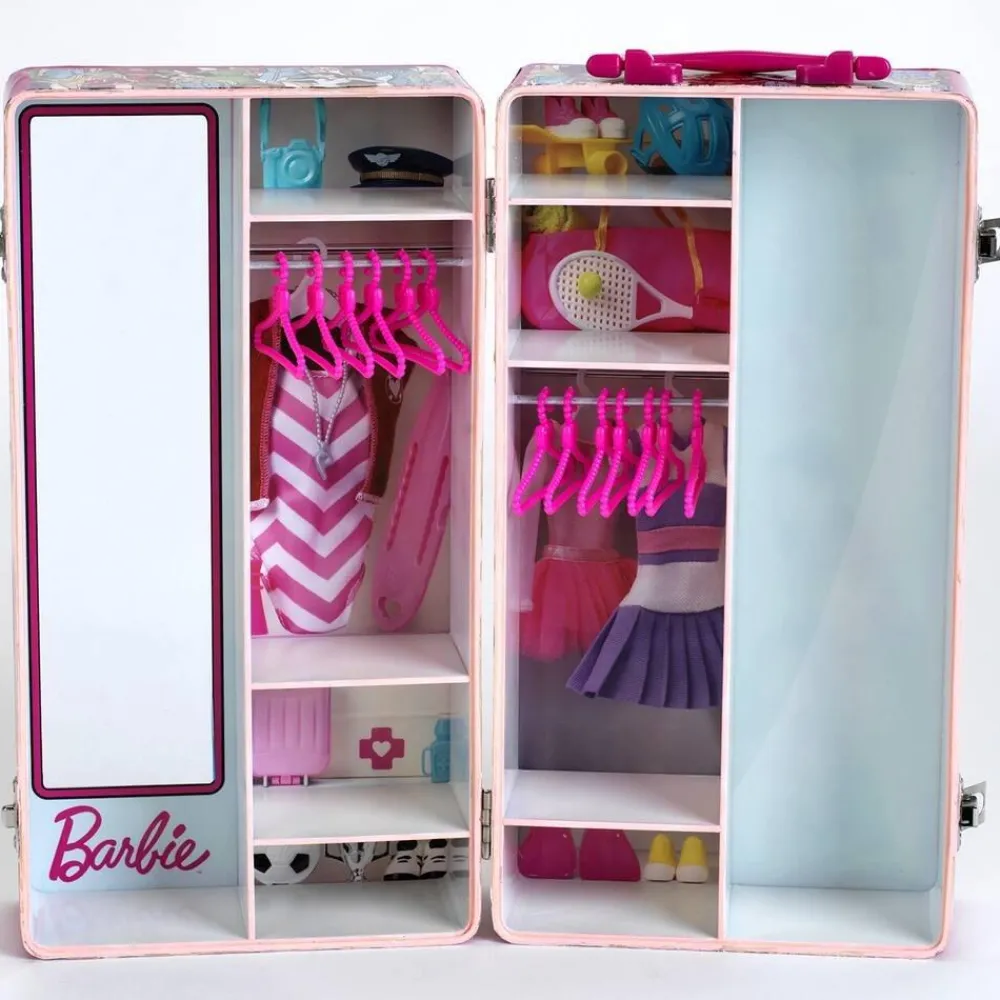 Klein Mallette Armoire Barbie^ Poupées Mannequins