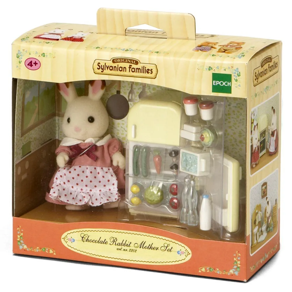 Sylvanian Families Maman Lapin chocolat et réfrigérateur – 2202^ Mini-Univers