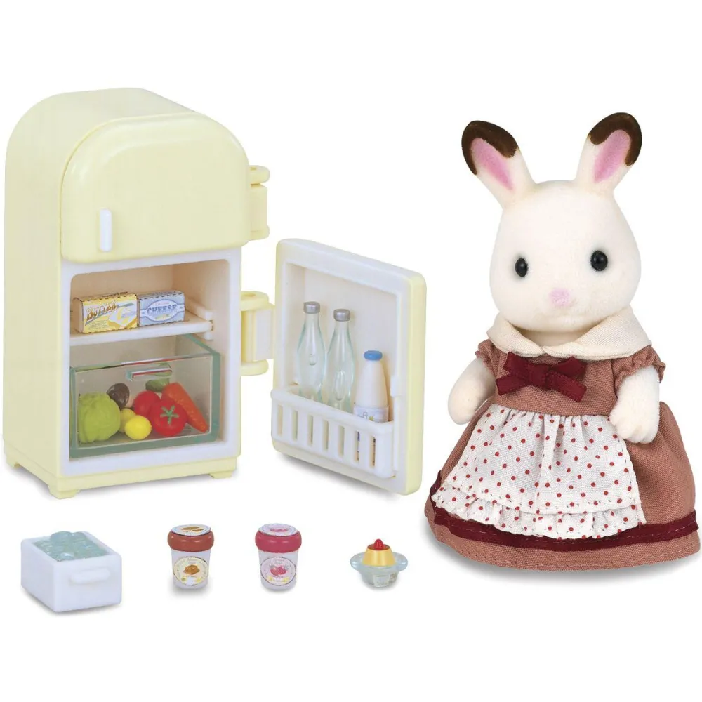 Sylvanian Families Maman Lapin chocolat et réfrigérateur – 2202^ Mini-Univers