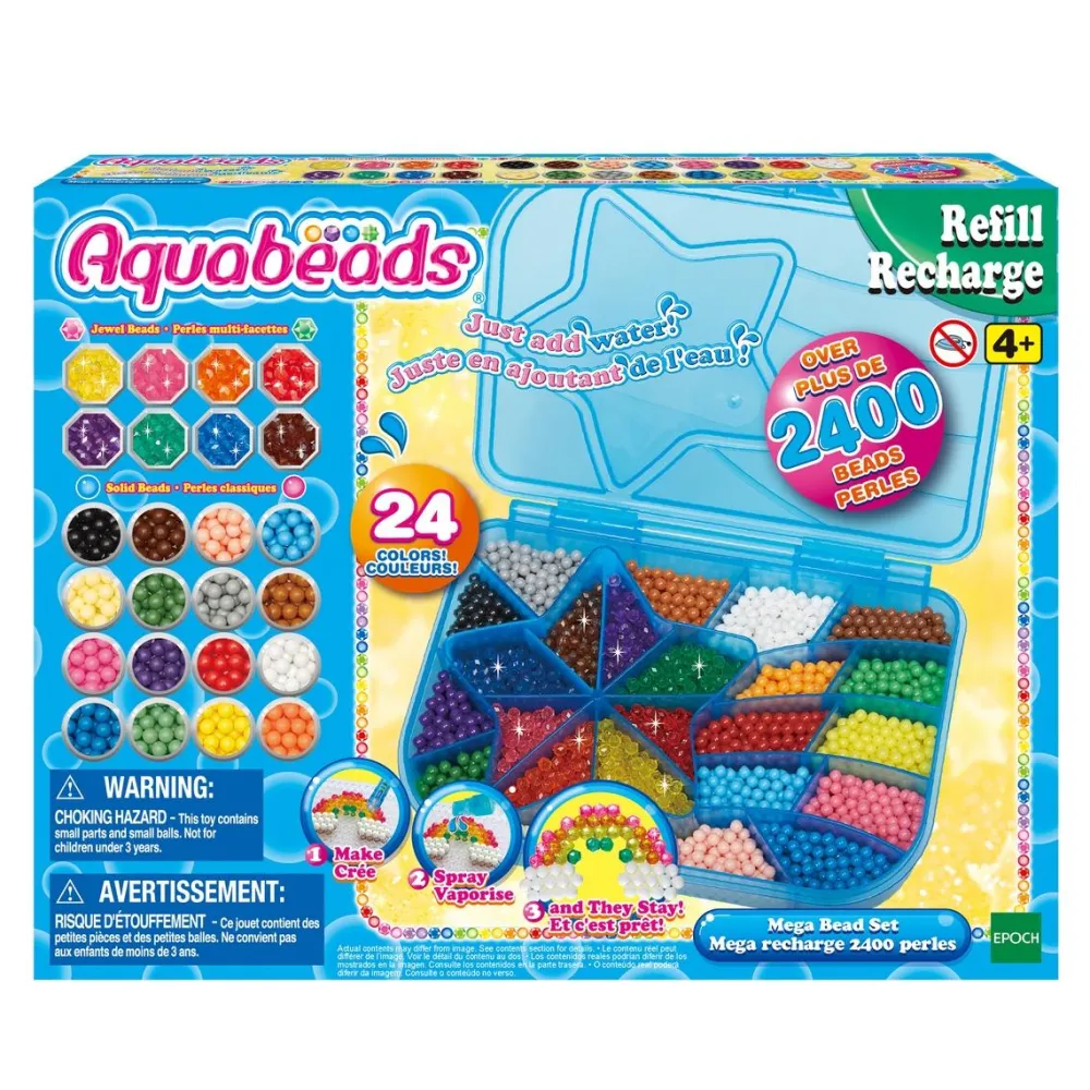Aquabeads Mega recharge 2400 perles^ Perles, Bijoux Et Perles À Repasser