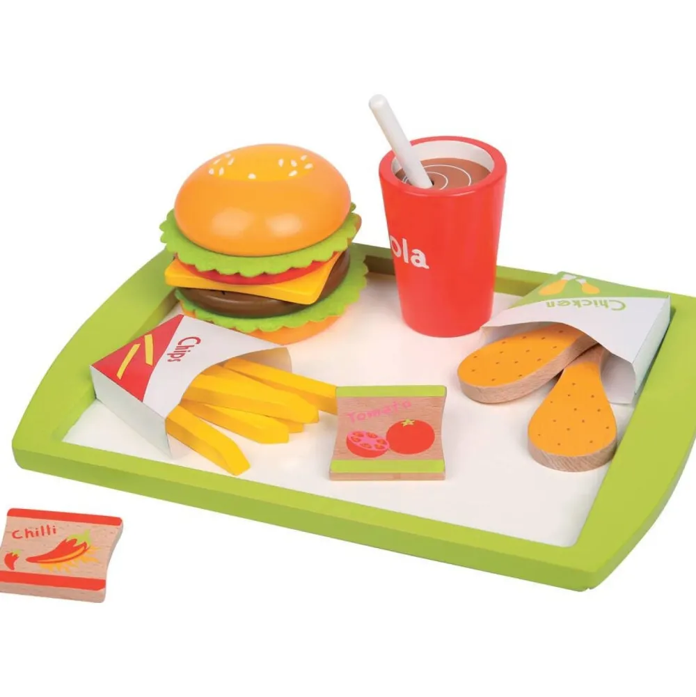 L'Atelier du bois Menu enfant Fast Food en bois^ Dinette Et Accessoires