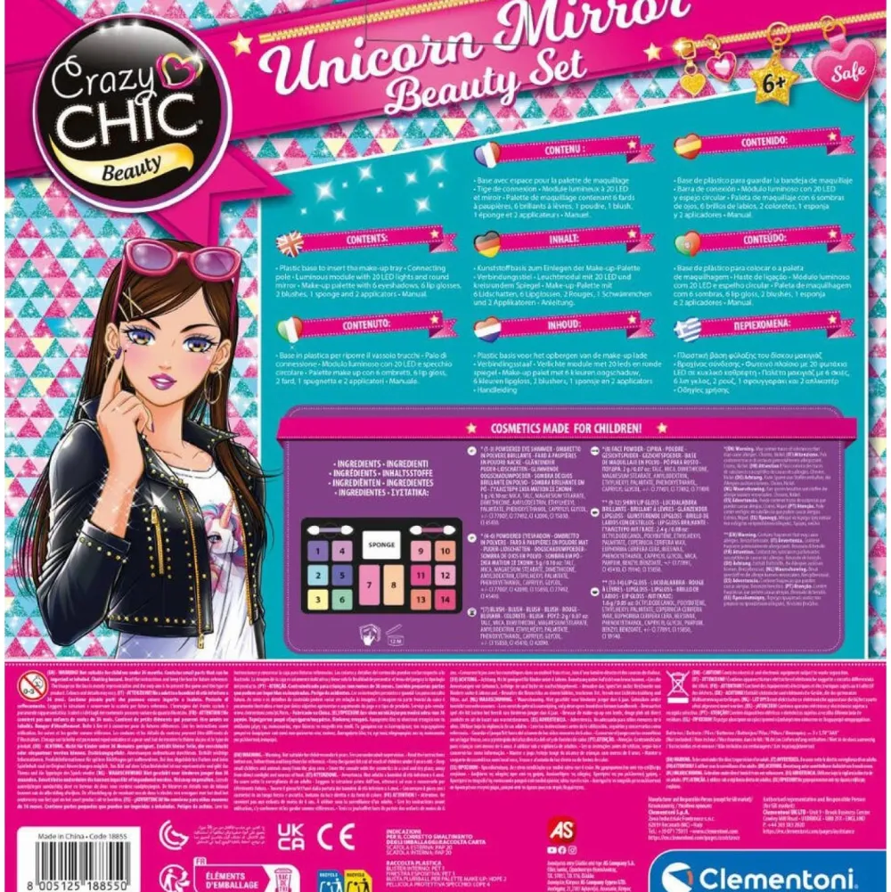 Clementoni Miroir de maquillage Crazy chic^ Cosmétiques|Beauté Et Hygiène