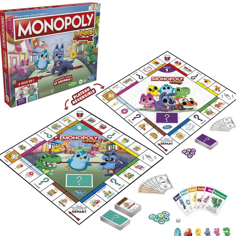 Hasbro Gaming Monopoly junior 2 en 1^ Monopoly