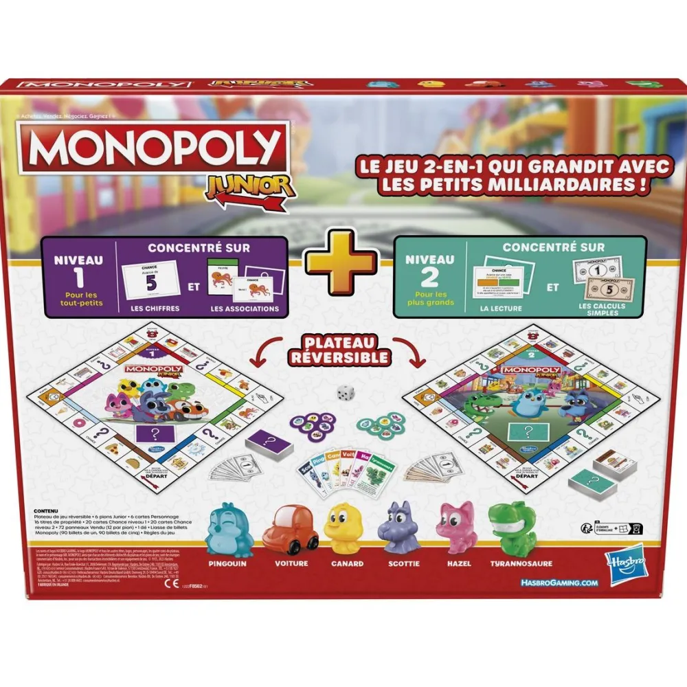 Hasbro Gaming Monopoly junior 2 en 1^ Monopoly