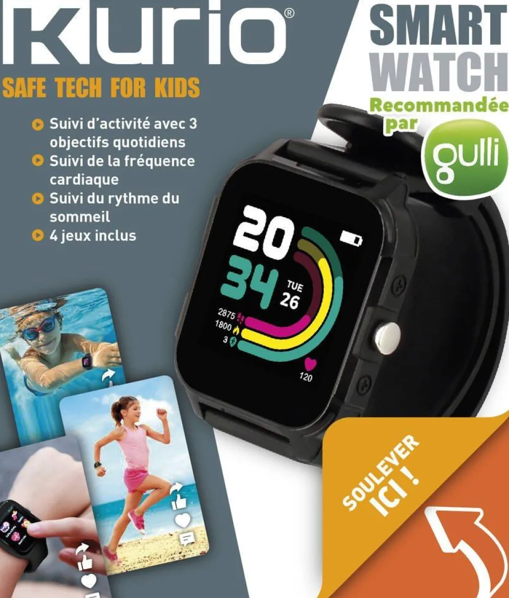 Kurio Montre connectée noire^ Réveils
