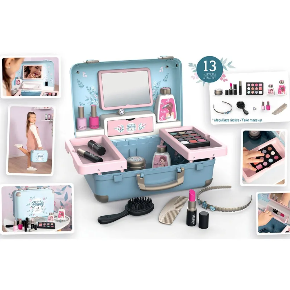 Smoby My Beauty Vanity - Valisette coiffure + onglerie + maquillage^ Maquillage Et Beauté